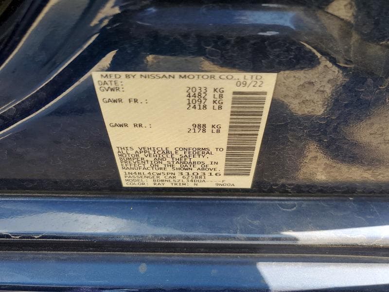 2023 NISSAN ALTIMA SR 12