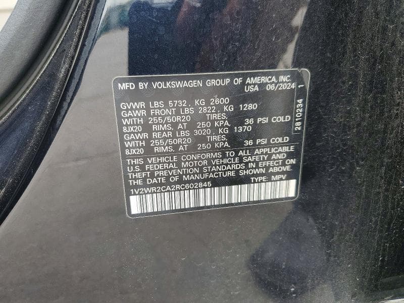 2024 VOLKSWAGEN ATLAS SE 14