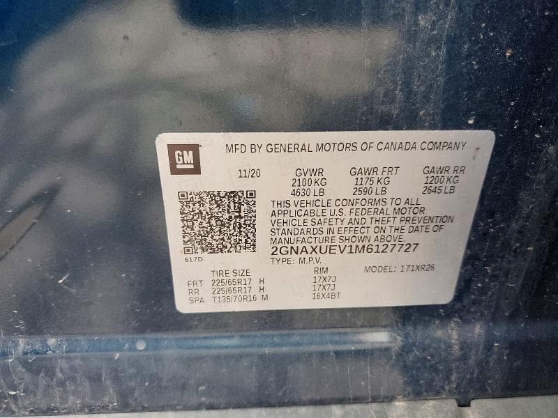 2021 CHEVROLET EQUINOX LT 13