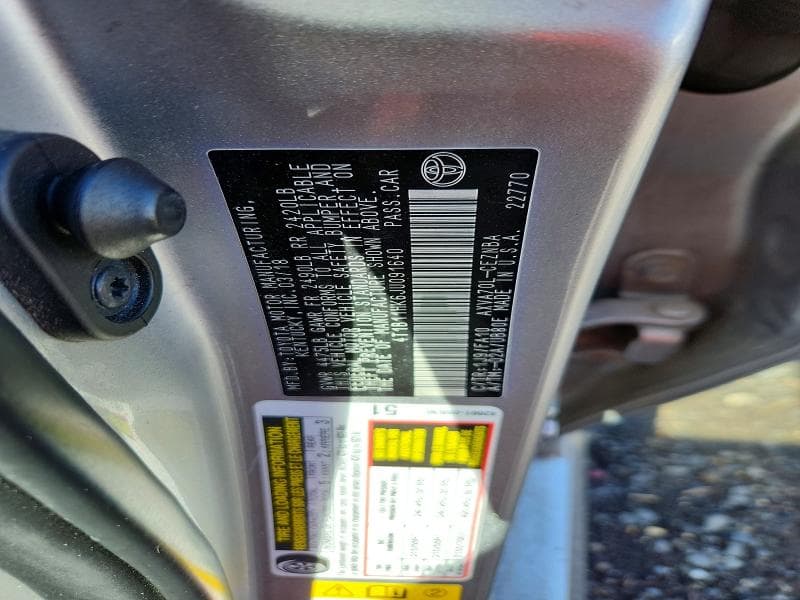 2018 TOYOTA CAMRY LE 12