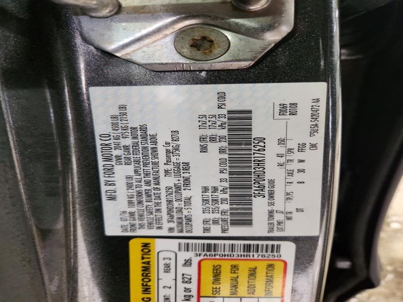 2017 FORD FUSION SE 12