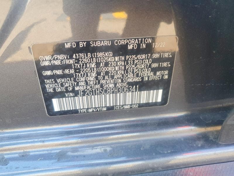 2023 SUBARU CROSSTREK SPORT 12