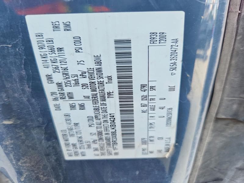 2020 FORD TRANSIT 250 DELIVERY VAN 14