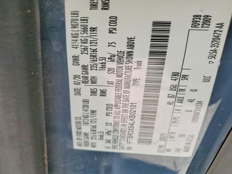 2020 FORD TRANSIT 250 DELIVERY VAN 12