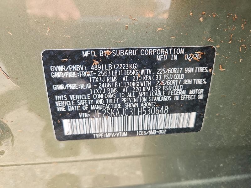 2020 SUBARU FORESTER PREMIUM 14