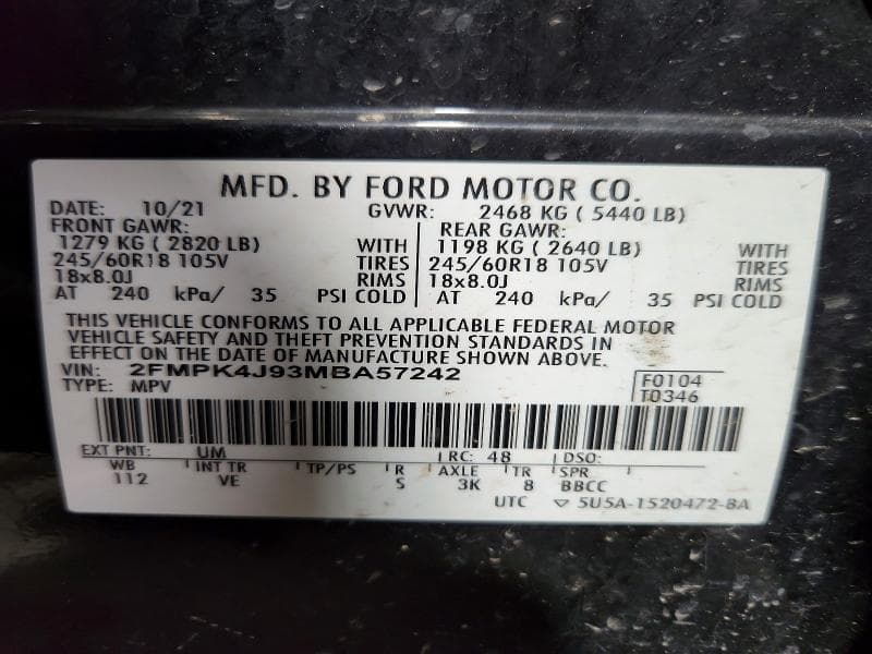 2021 FORD EDGE SEL 12