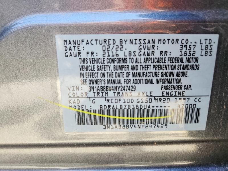 2022 NISSAN SENTRA S 12
