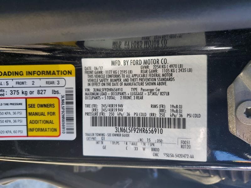 2017 LINCOLN MKZ RESERVE 12