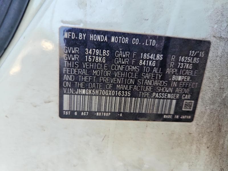 2016 HONDA FIT 12