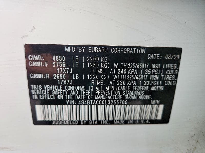 2020 SUBARU OUTBACK PREMIUM PREMIUM 14