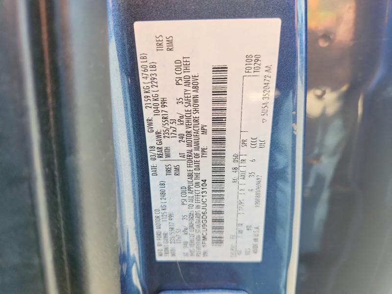 2018 FORD ESCAPE SE SE 13