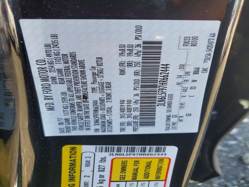 2017 LINCOLN MKZ RESERVE 12