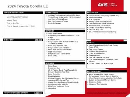 2024 TOYOTA COROLLA LE 12