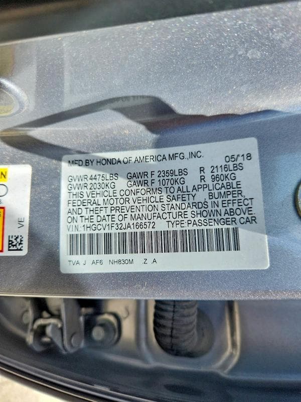 2018 HONDA ACCORD SPORT SPORT 12
