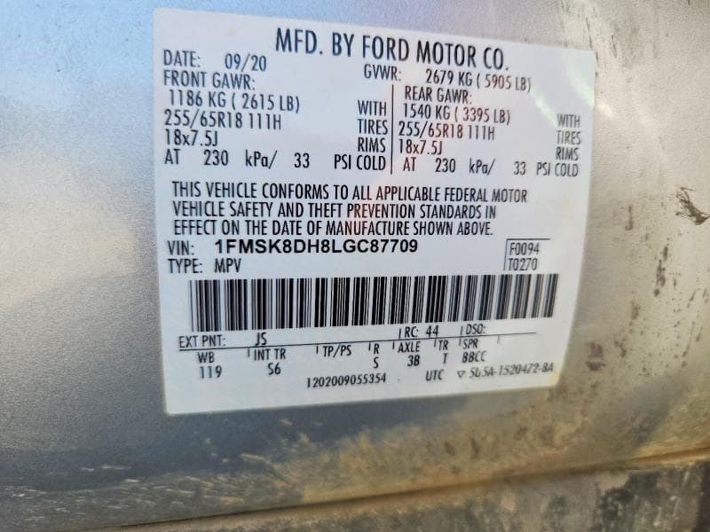 2020 FORD EXPLORER XLT 13