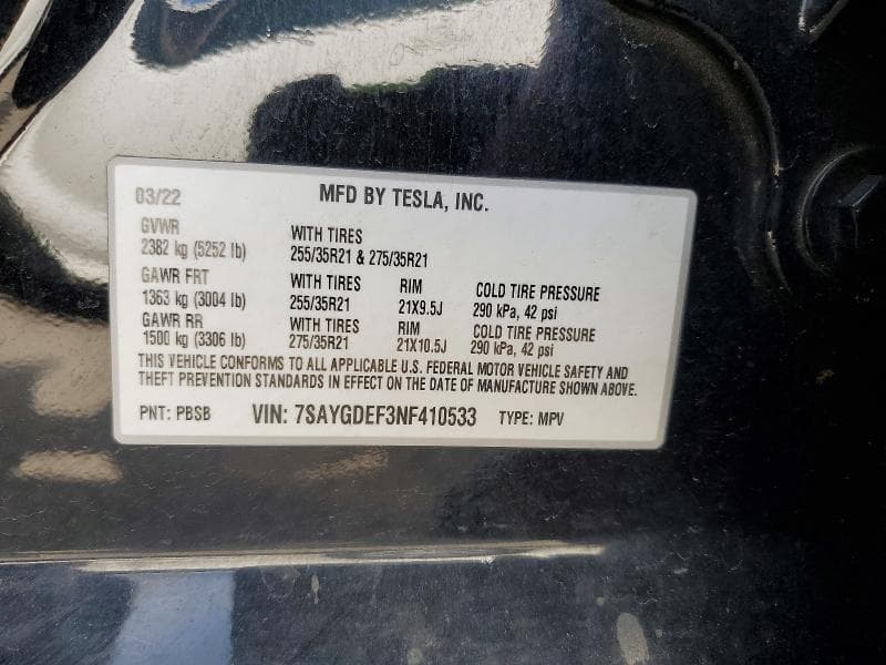 2022 TESLA MODEL Y 12