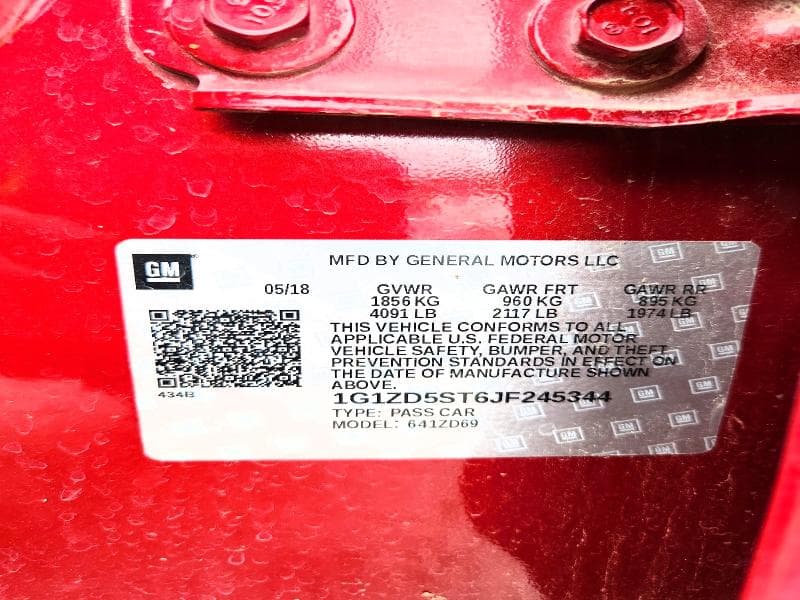 2018 CHEVROLET MALIBU LT 12