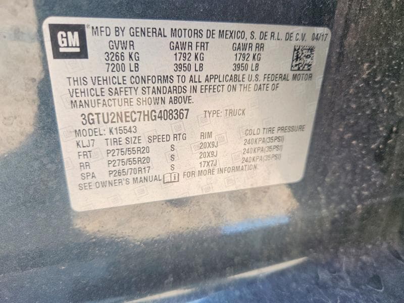 2017 GMC SIERRA K1500 SLT 13