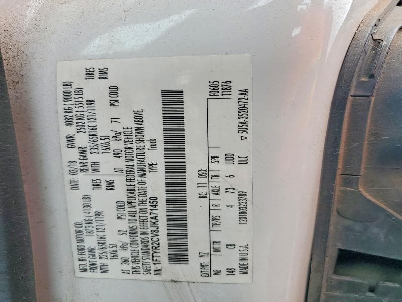 2018 FORD TRANSIT T-250 T-250 13