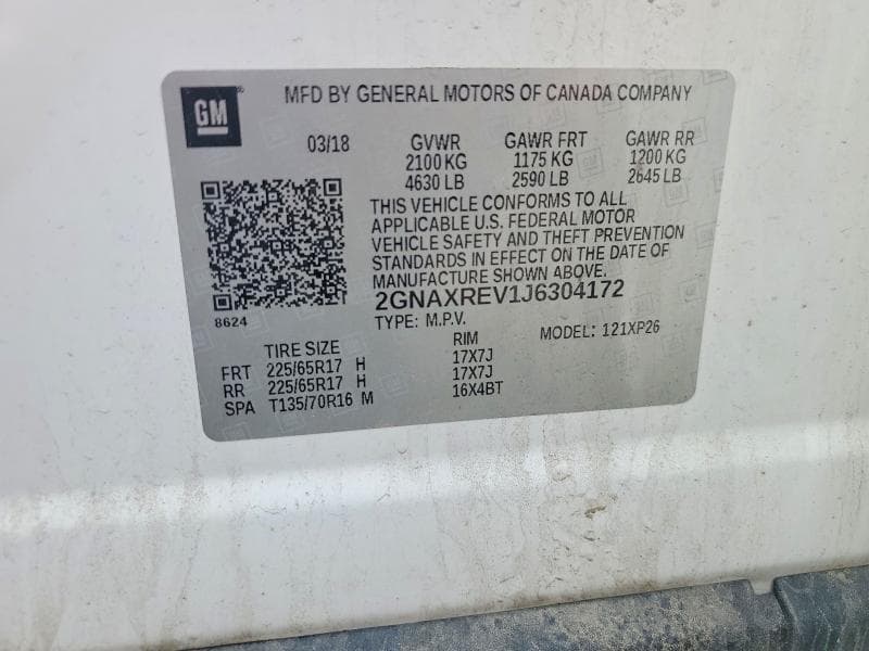 2018 CHEVROLET EQUINOX LS LS 12