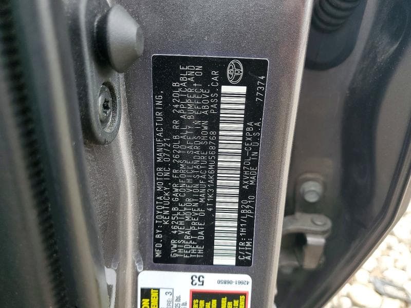 2021 TOYOTA CAMRY XSE XSE 12