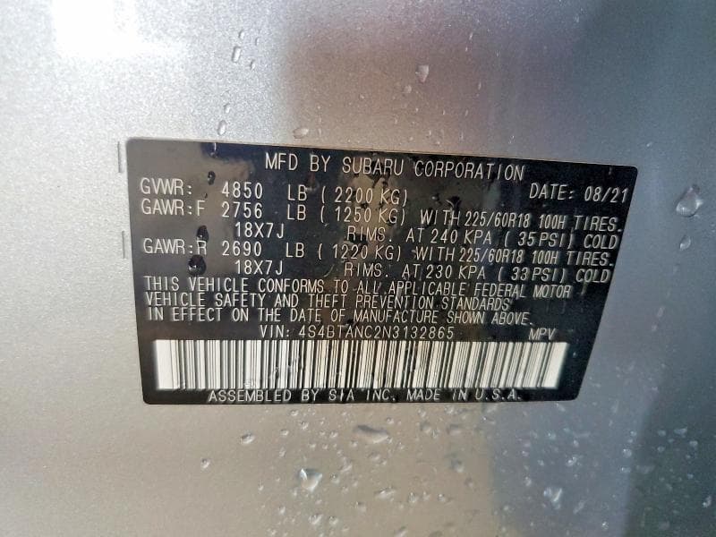 2022 SUBARU OUTBACK LIMITED 14