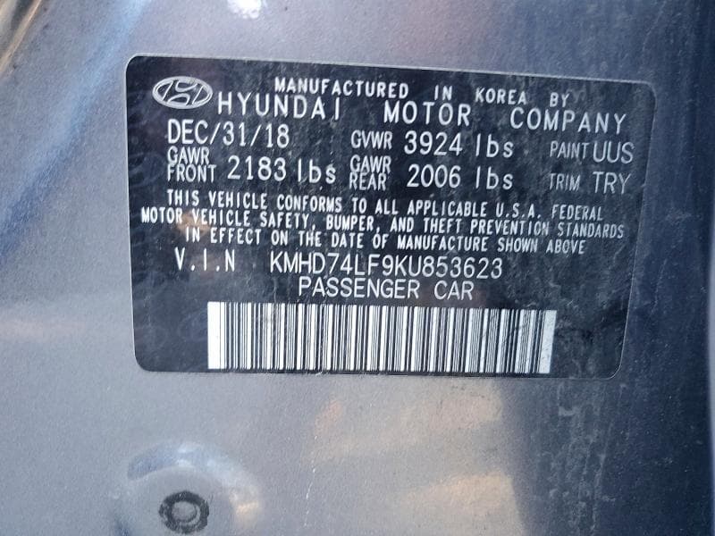 2019 HYUNDAI ELANTRA SE 12