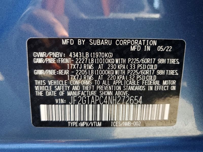 2022 SUBARU CROSSTREK PREMIUM 13