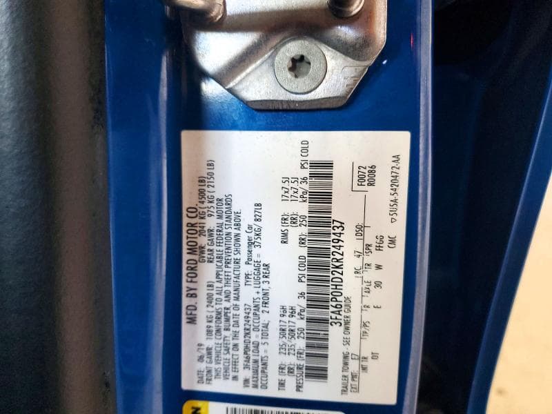 2019 FORD FUSION SE SE 12