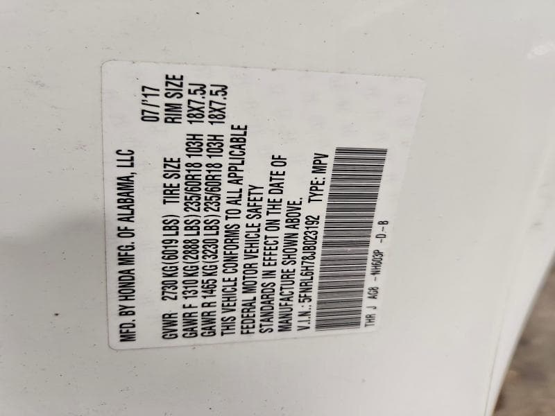 2018 HONDA ODYSSEY EXL EXL 14