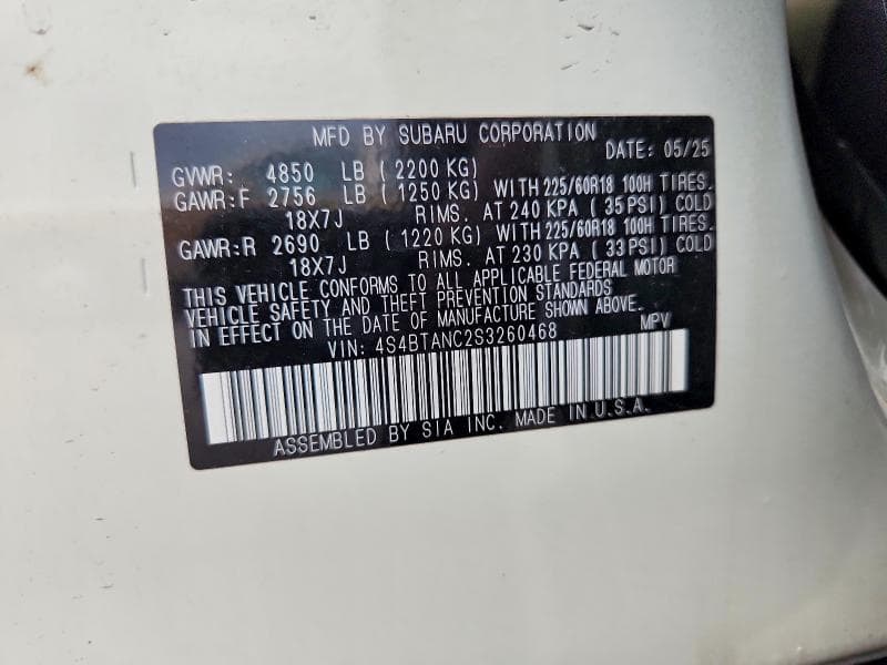 2025 SUBARU OUTBACK LIMITED 14
