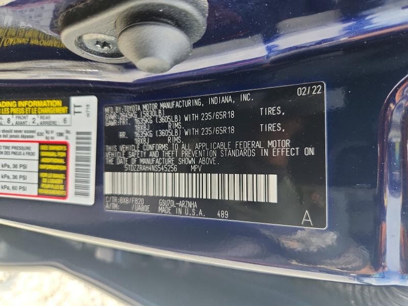 2022 TOYOTA HIGHLANDER LE 14