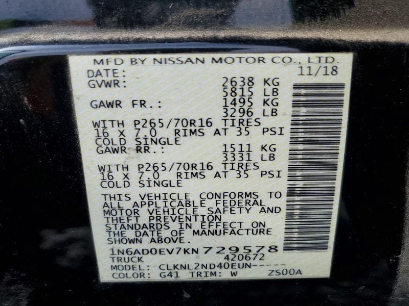 2019 NISSAN FRONTIER SV 12