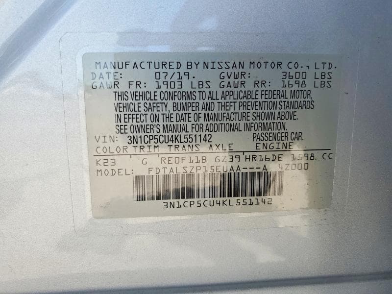 2019 NISSAN KICKS SV SV 14