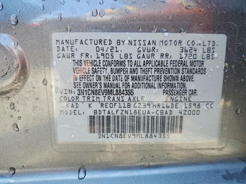 2021 NISSAN VERSA SV 12
