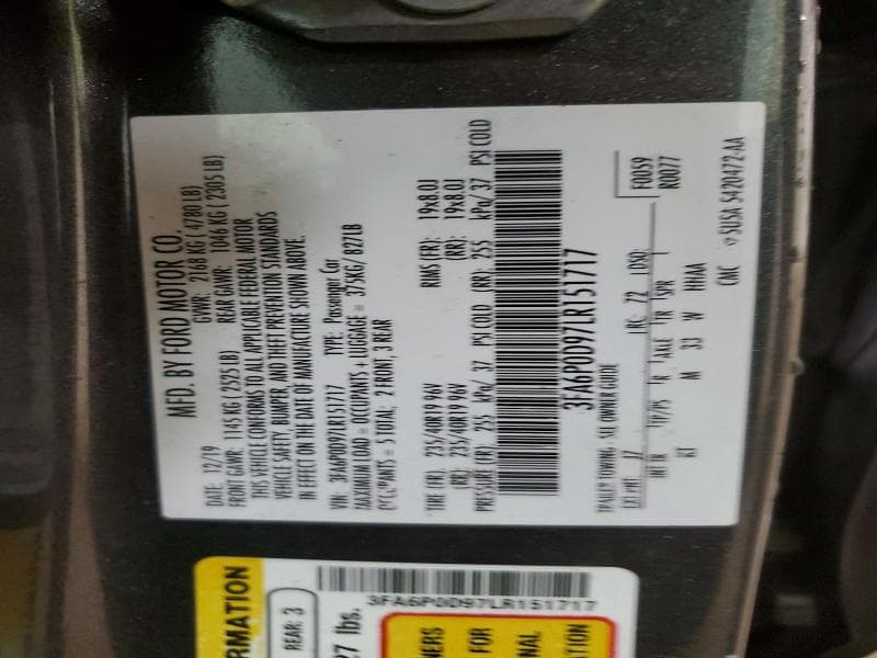 2020 FORD FUSION TITANIUM 12
