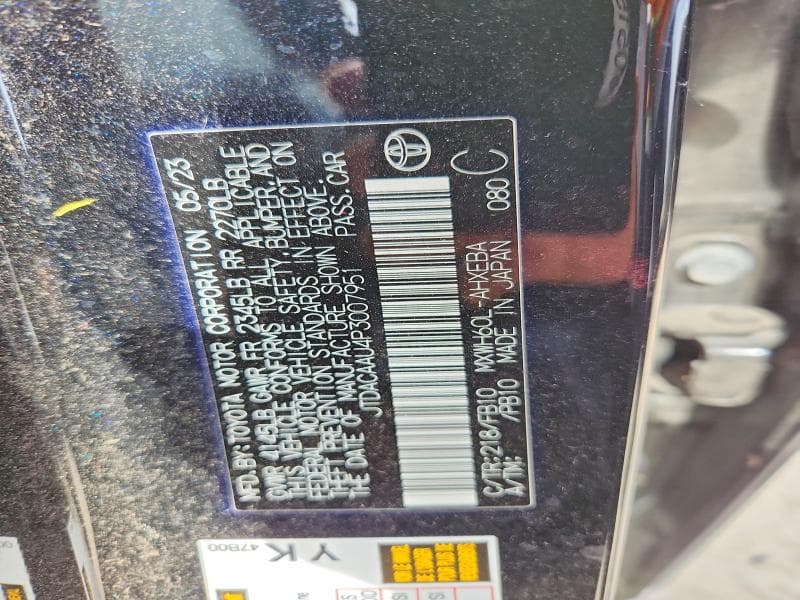 2023 TOYOTA PRIUS LE LE 12