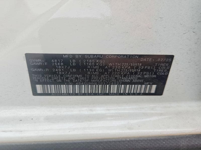 2025 SUBARU CROSSTREK LIMITED 13