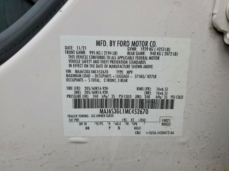 2021 FORD ECOSPORT SE SE 13