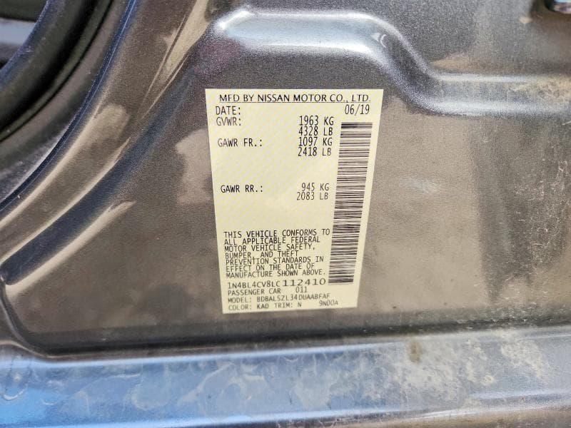 2020 NISSAN ALTIMA SR SR 12