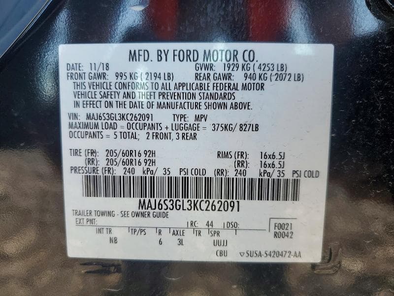 2019 FORD ECOSPORT SE SE 12