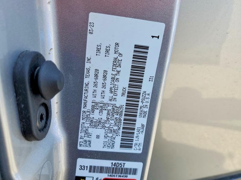 2023 TOYOTA TUNDRA PLATINUM PLATINUM 12