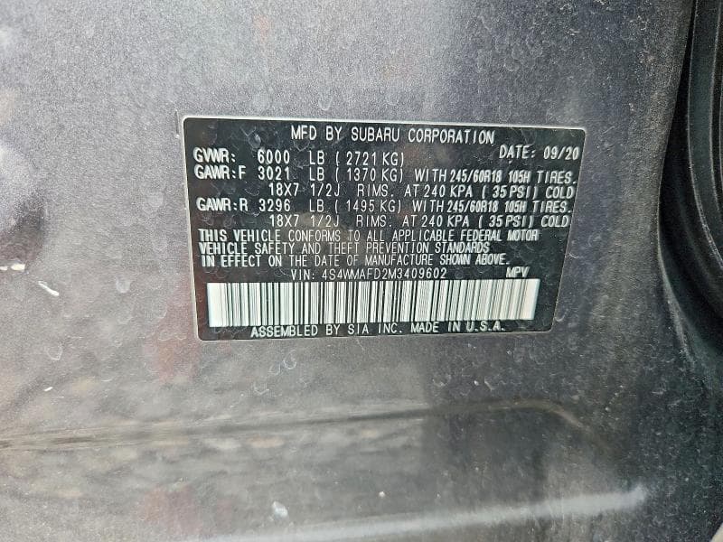 2021 SUBARU ASCENT PREMIUM 12