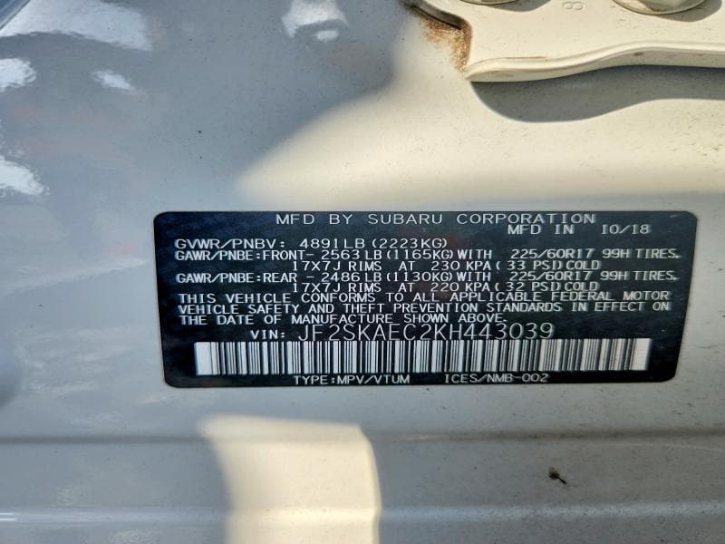 2019 SUBARU FORESTER PREMIUM PREMIUM 14