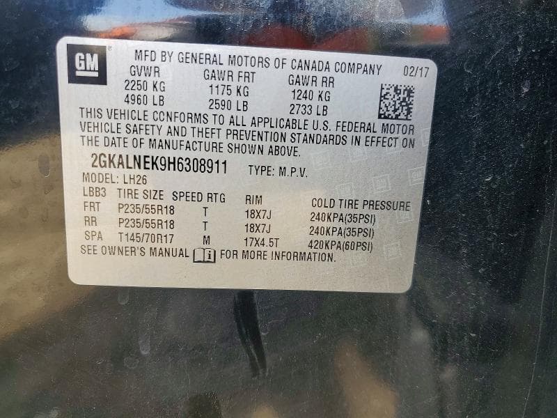 2017 GMC TERRAIN SLE 13