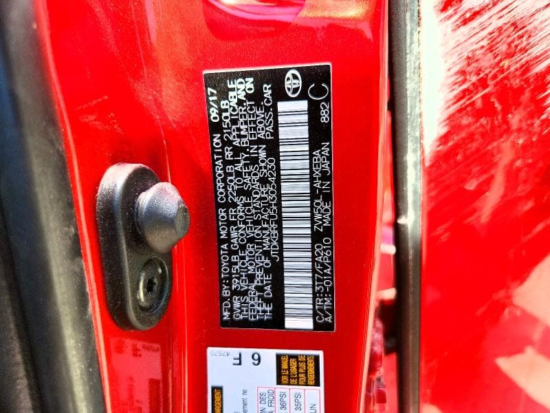 2017 TOYOTA PRIUS ONE ONE 12