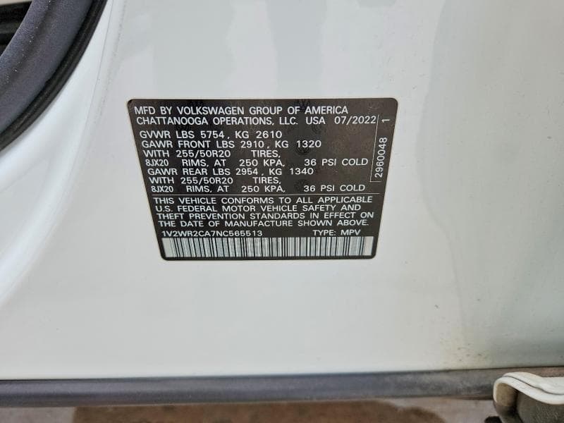 2022 VOLKSWAGEN ATLAS SE 12