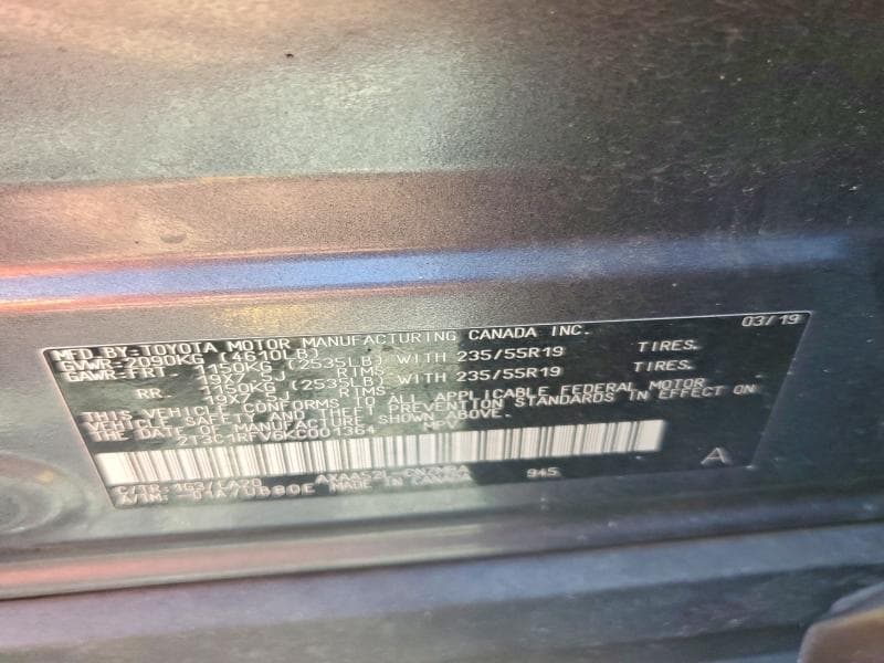 2019 TOYOTA RAV4 XLE PREMIUM XLE PREMIUM 13