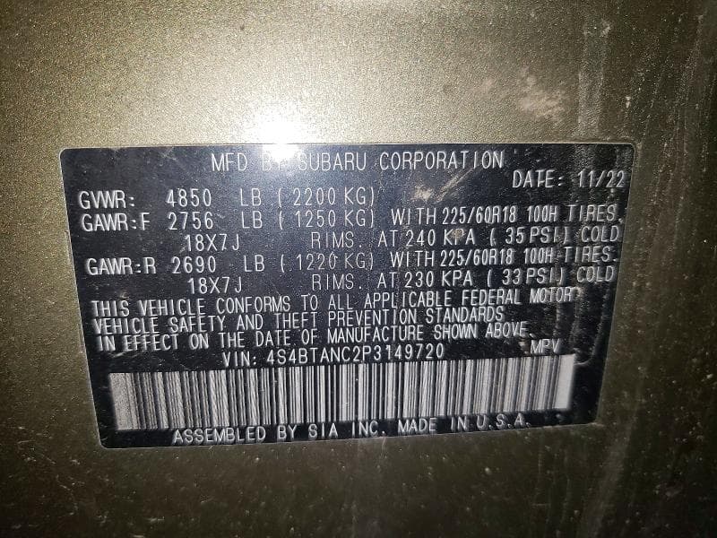 2023 SUBARU OUTBACK LIMITED LIMITED 13