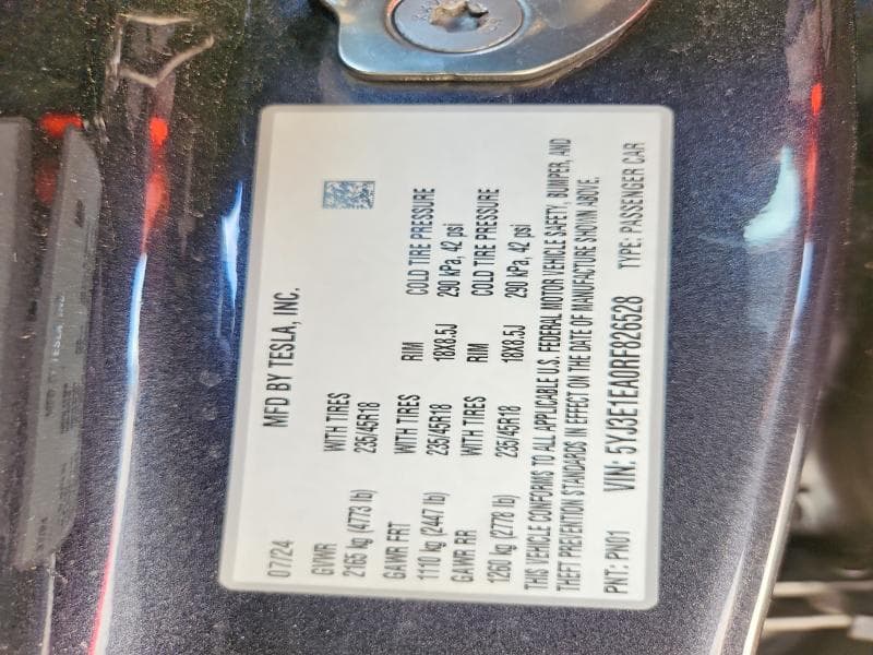 2024 TESLA MODEL 3 13